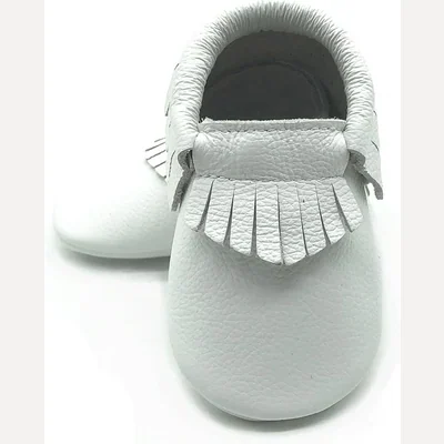 Leather Baby Moccasins by Owlowla, White