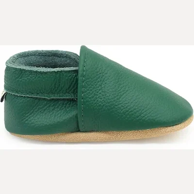 Soft Sole Leather Baby Shoes by Owlowla, Dark Green