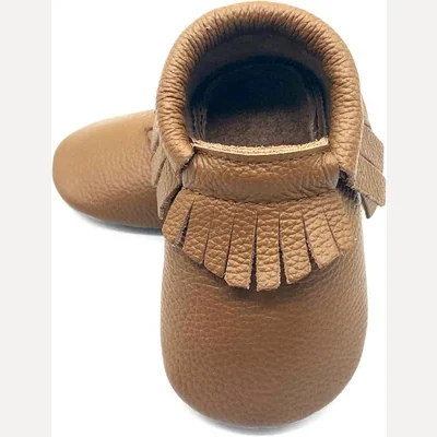 Leather Baby Moccasins by Owlowla, Classic Brown