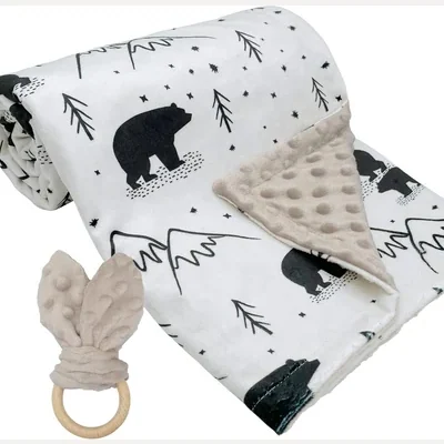 Double-Layer Minky Baby Blanket by Owlowla, Bear