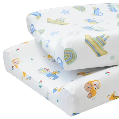 Printed Muslin Changing Pad Cover by Owlowla, Baby Boy and Dino