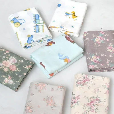 Muslin Swaddle Blankets, Two-Pack by Owlowla, Baby Boy and Dino