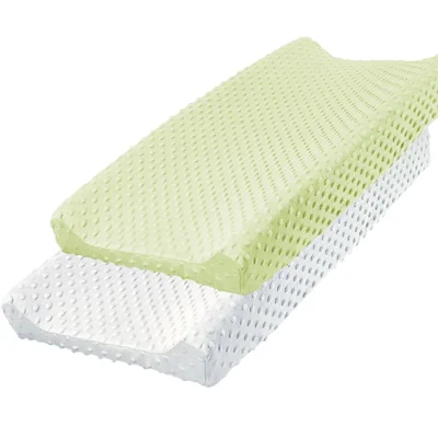 Minky Changing Pad Covers by Owlowla, White and Lime Green