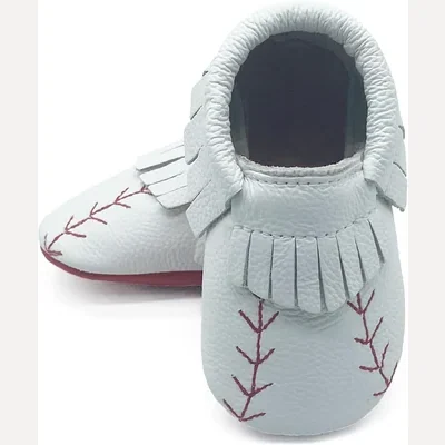 Leather Baby Moccasins by Owlowla, Baseball