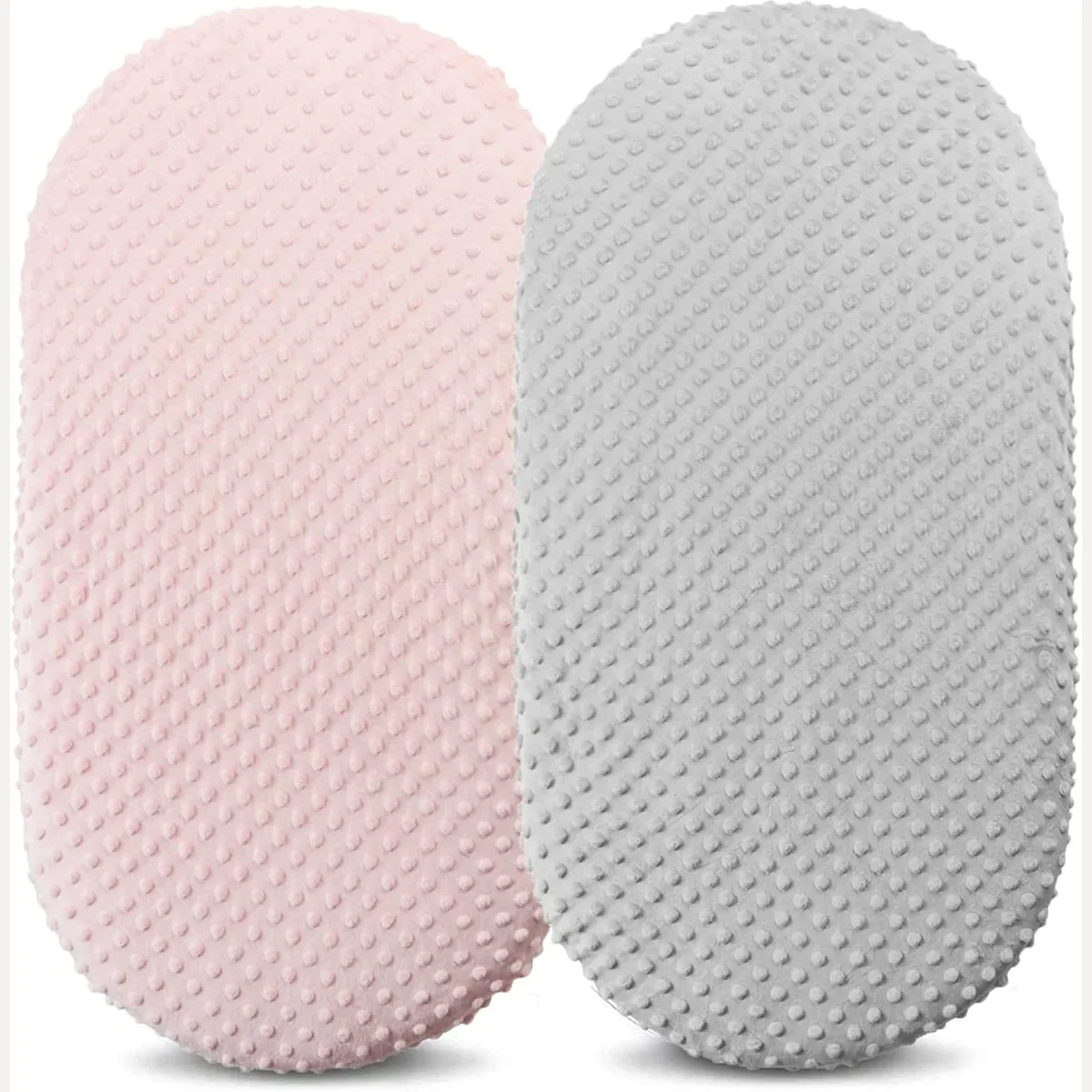 Minky Bassinet Sheets by Owlowla, Grey and Pink
