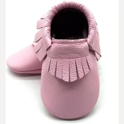 Leather Baby Moccasins by Owlowla, Pink